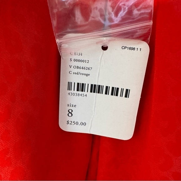 Free People Let’s Dance Red Jacquard Mini Dress Sz 8 NWT - Picture 11 of 15